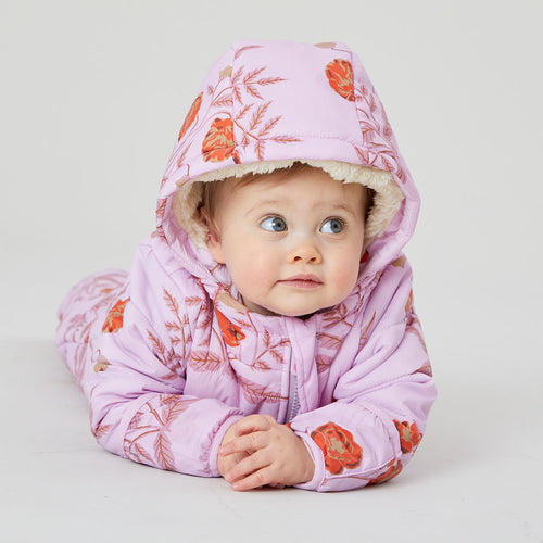 Baby Girls Lindsey Snowsuit - Lavender Poppy