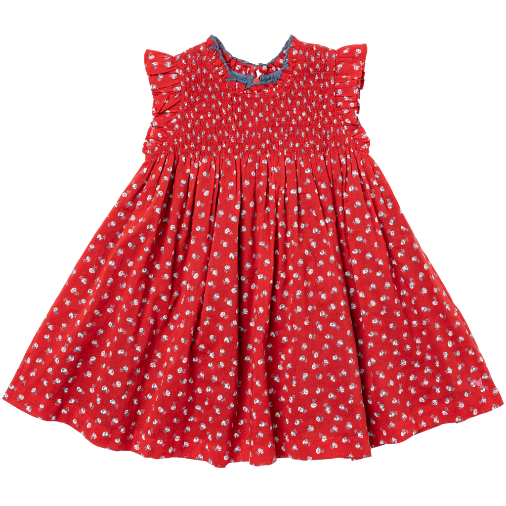 Girls Stevie Dress - Tiny Red Roses