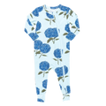 Baby Bamboo Romper - Light Blue Hydrangeas
