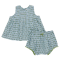 Baby Girls Jaipur 2-Piece Set - Blue Prairie Block Print