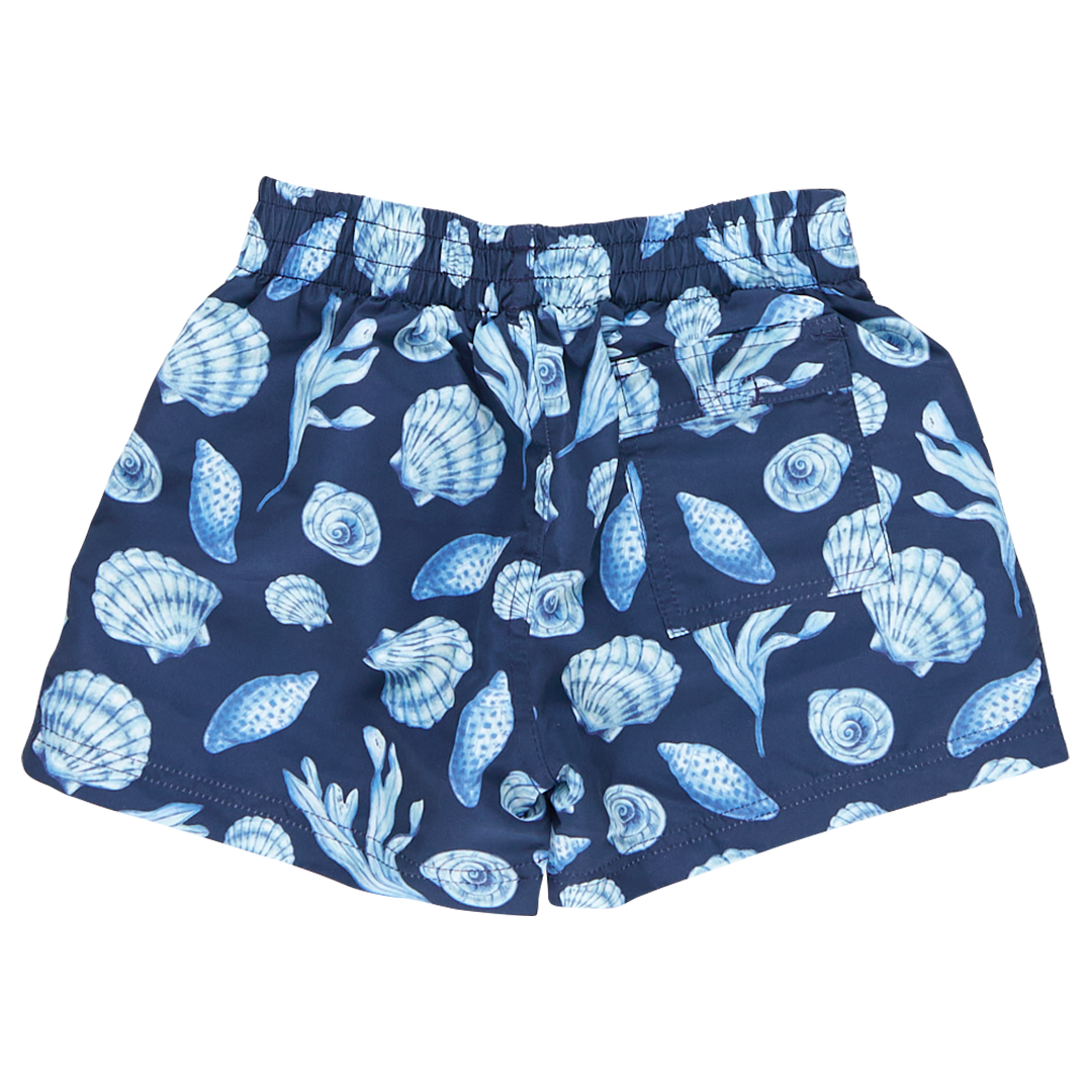 Boys Swim Trunk - Blue Sea Shells
