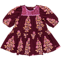 Girls Fiona Dress - Burgundy Bouquet Floral
