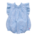 Baby Girls Harper Bubble - Blue Dewdrop Block Print