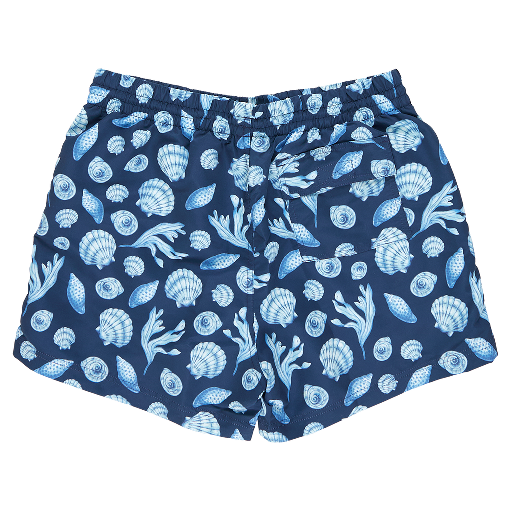 Mens Swim Trunk - Blue Sea Shells
