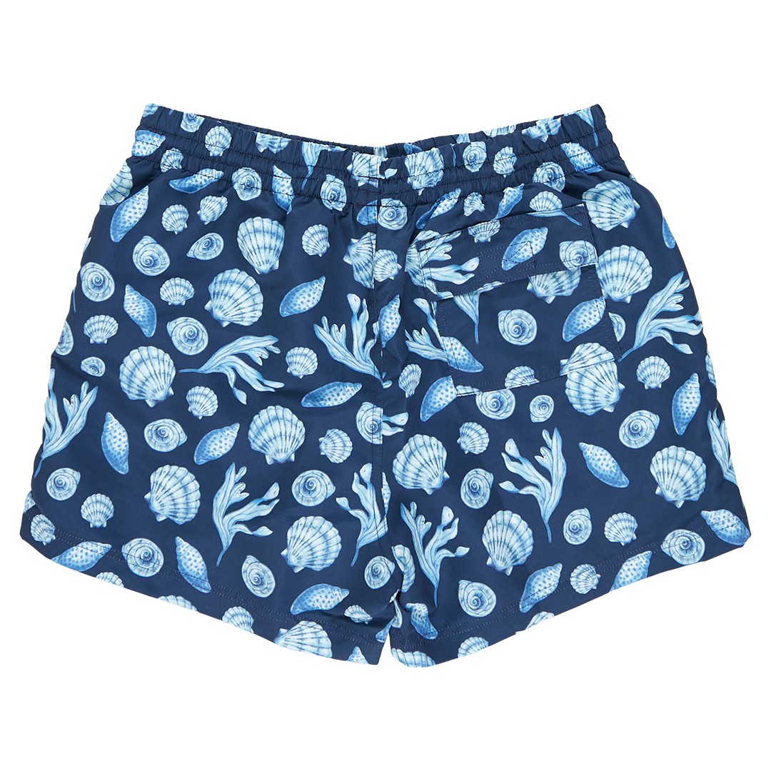 Mens Swim Trunk - Blue Sea Shells
