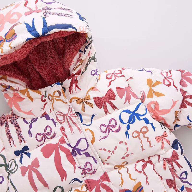 Girls Pete Puffer - Bows on Bows Pink