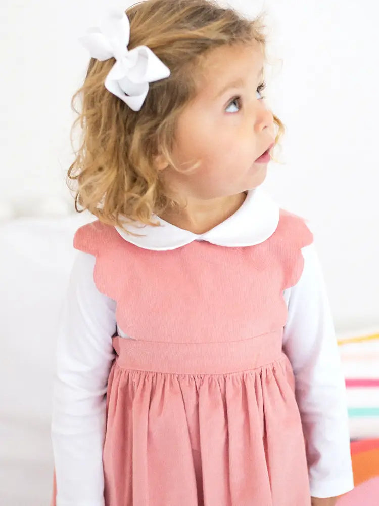 Long Sleeve Peter Pan Collar Onesie in White