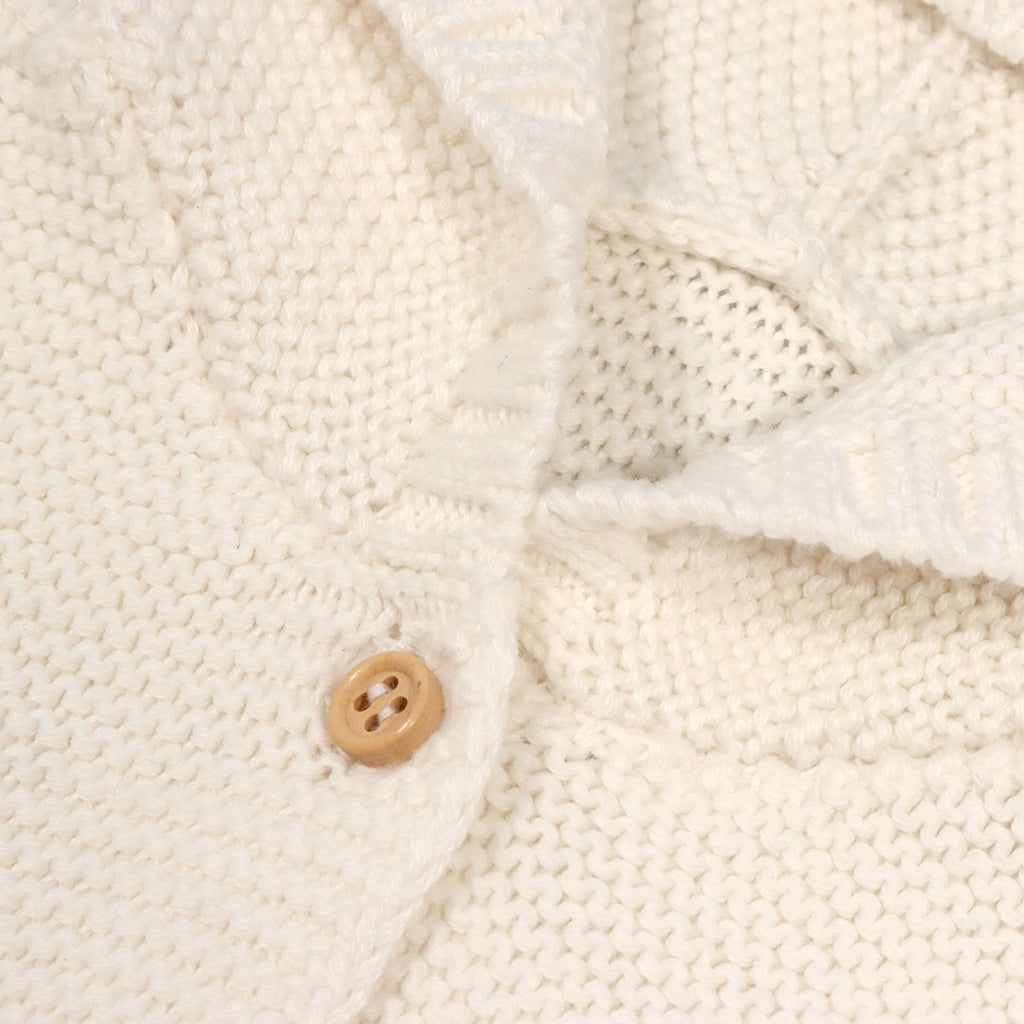 Organic Knit Hooded Sweater in Ivory