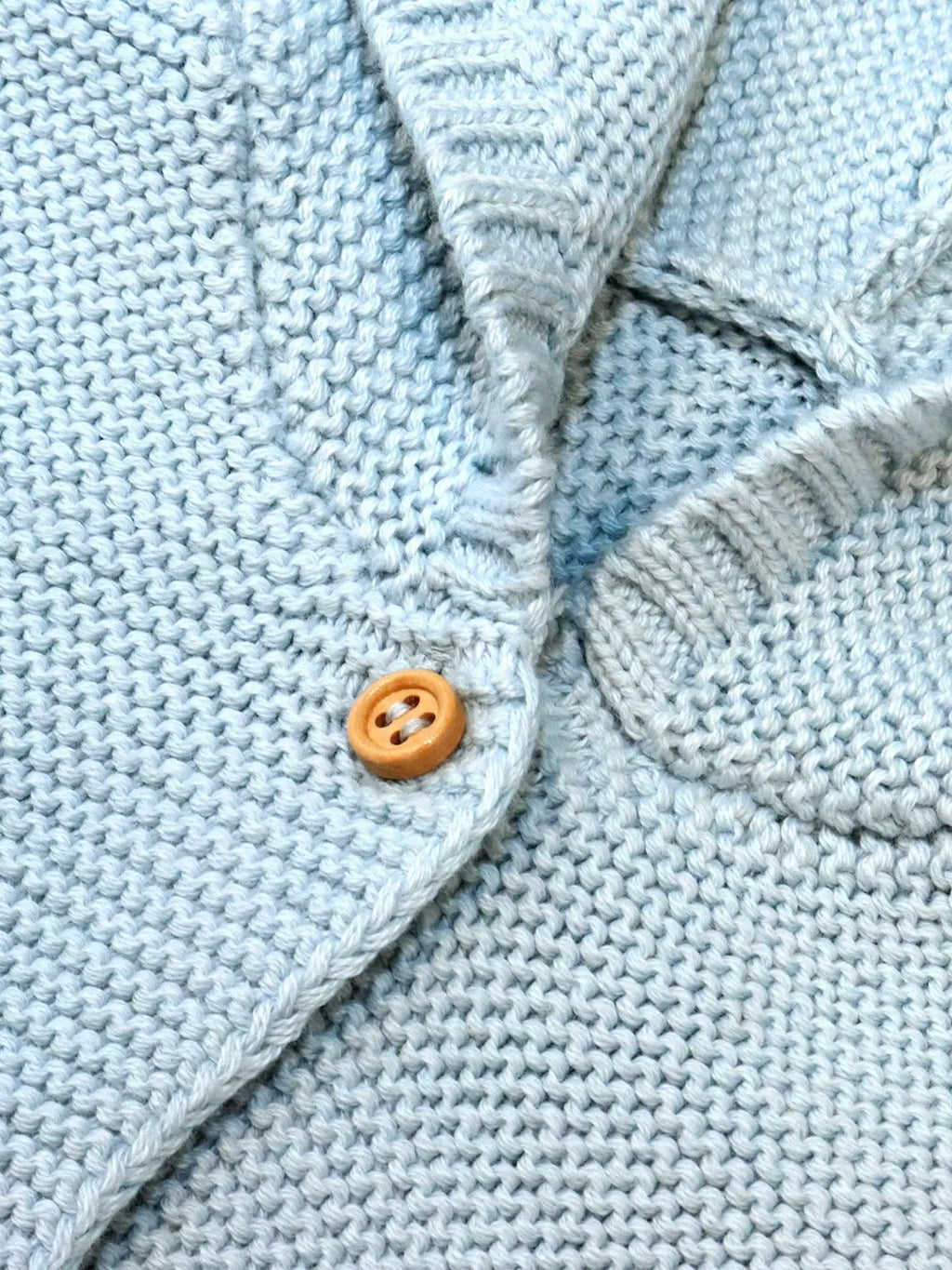Organic Knit Hooded Sweater in Sky Blue
