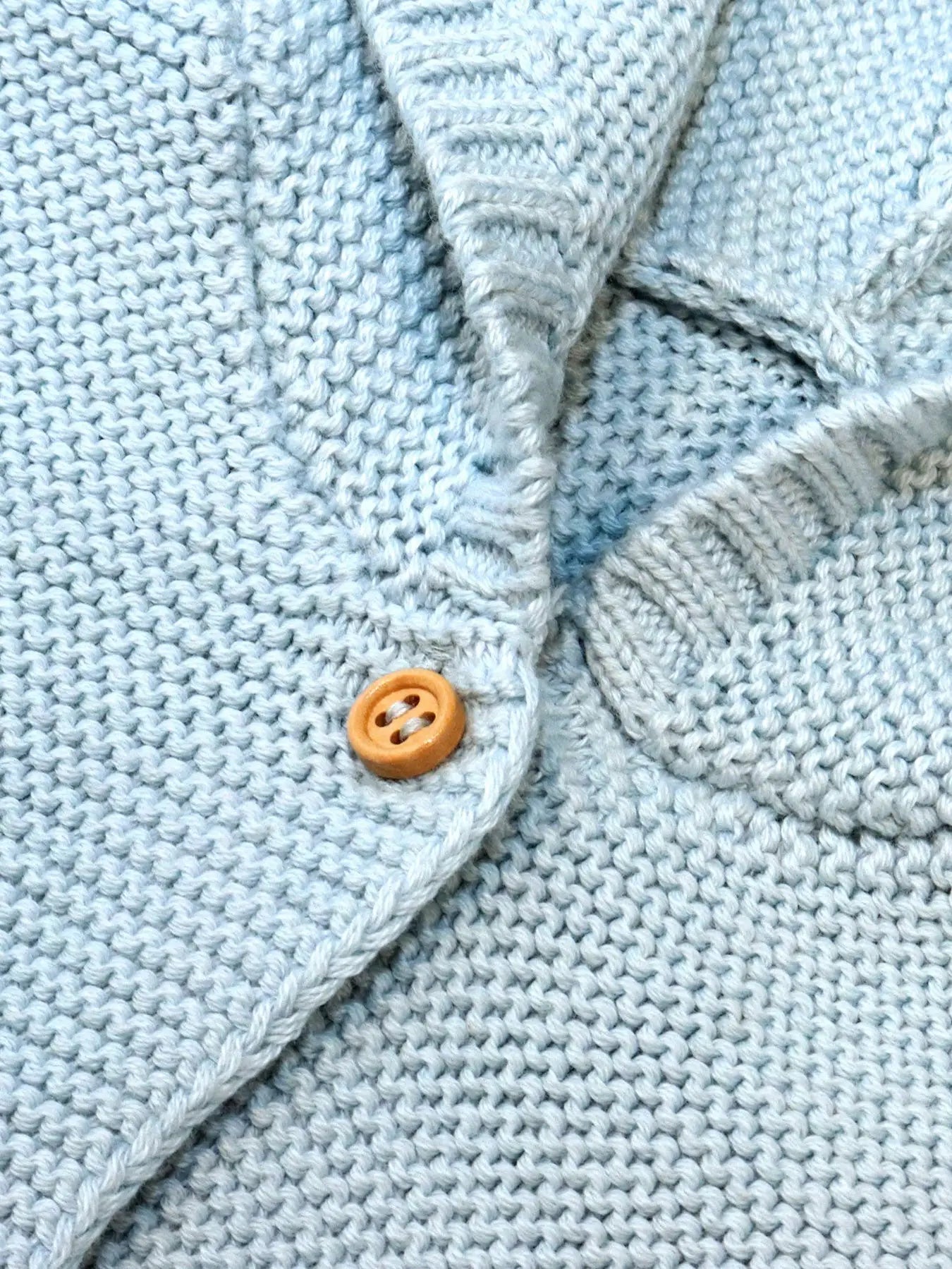 Organic Knit Hooded Sweater in Sky Blue