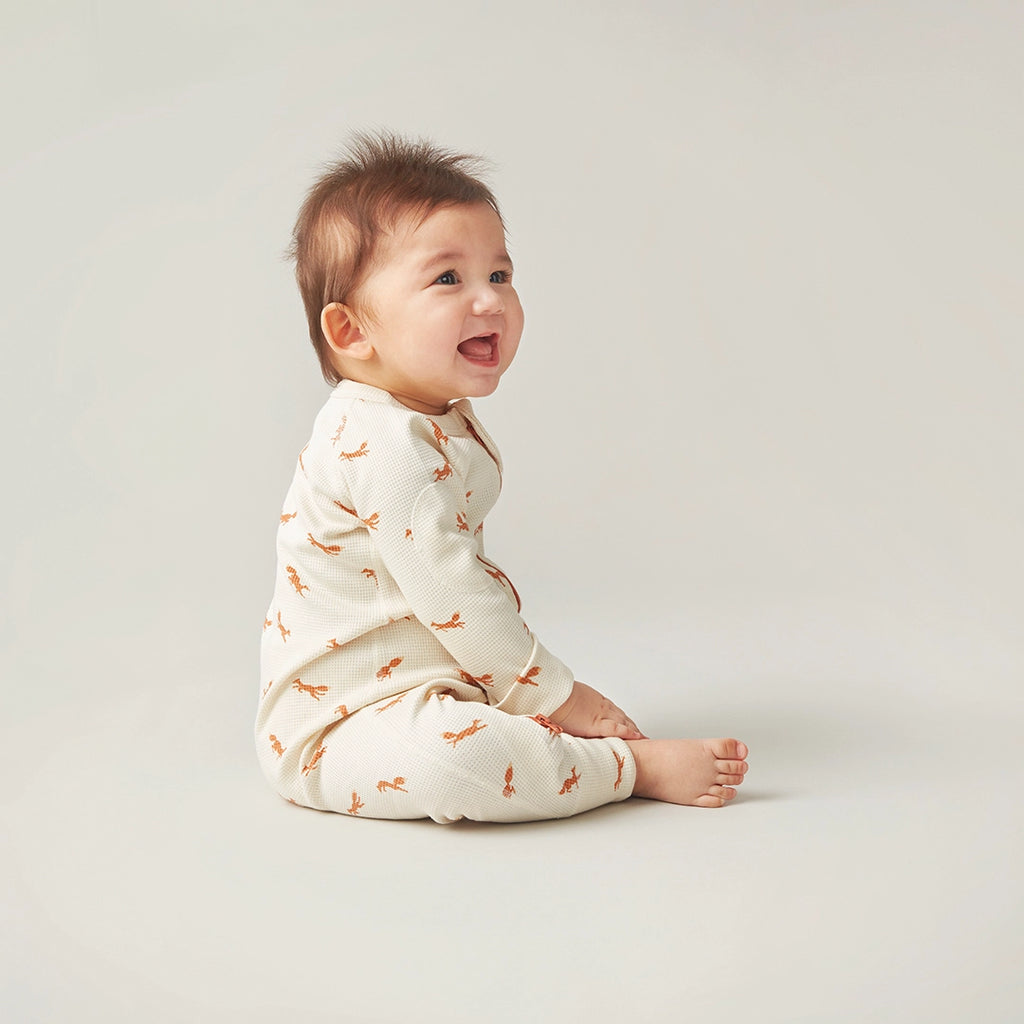 Fox Waffle Zip Romper
