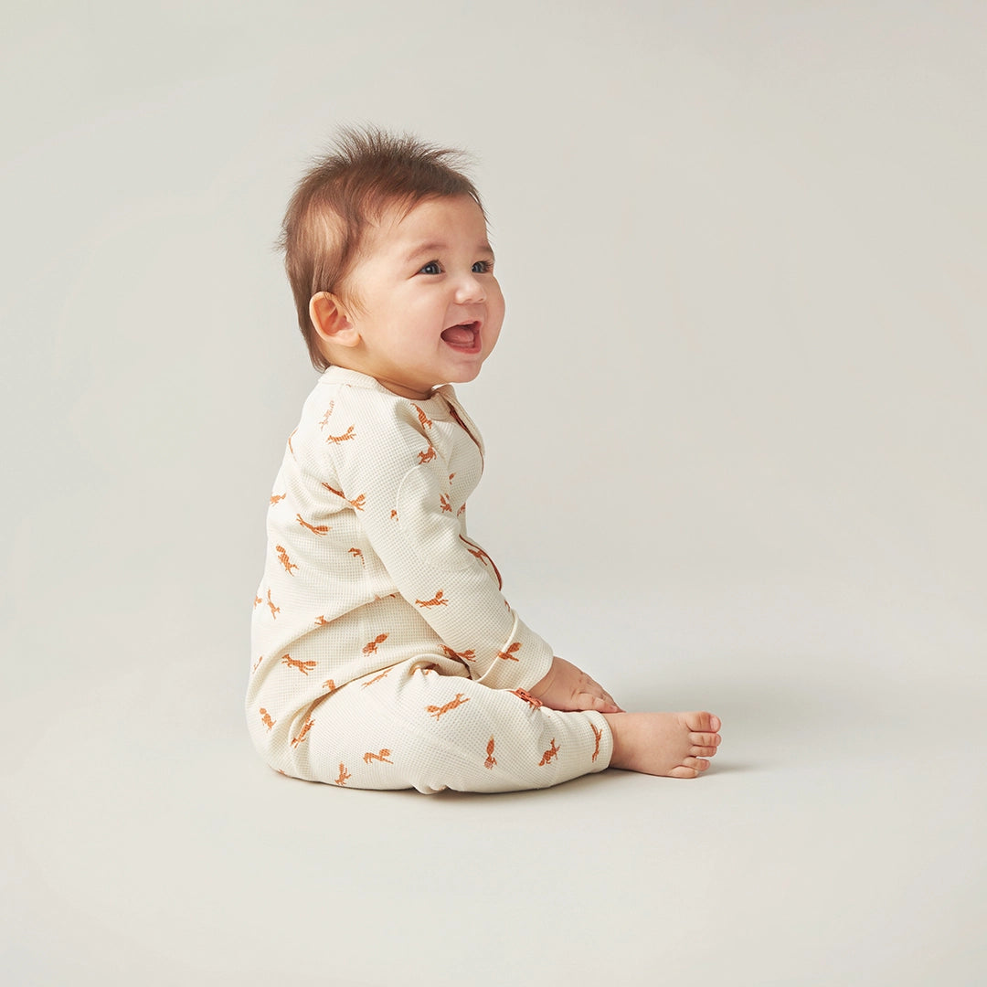 Fox Waffle Zip Romper
