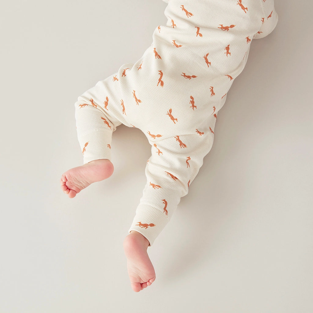 Fox Waffle Zip Romper