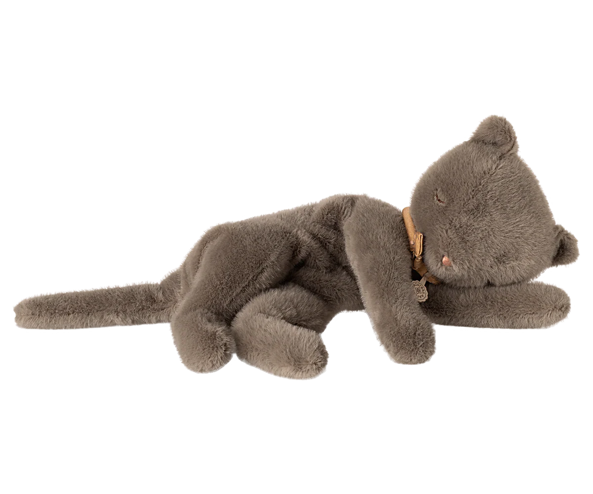 Sleeping Kitten Plush, Medium - Grey