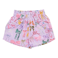 Girls Ruffle Theodore Short - Lavender Watercolor Bows