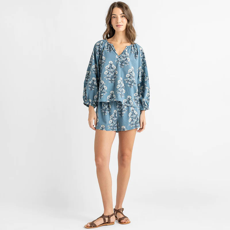 Womens Ava Top - Blue Bouquet Floral