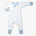 Whales Baby Zip Romper