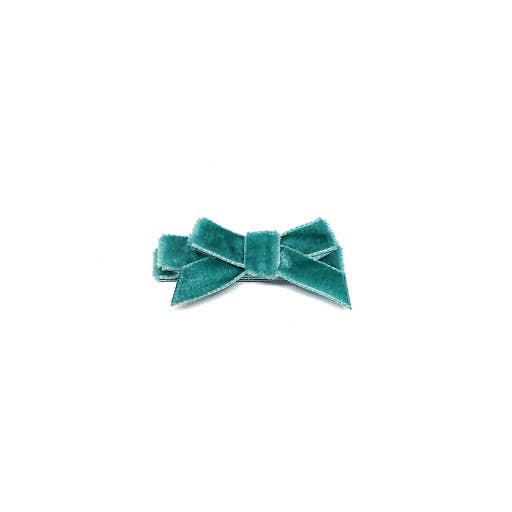 Teal Velvet Mini Bow