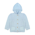Organic Knit Hooded Sweater in Sky Blue