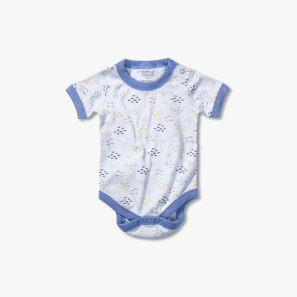 Sardines Short Sleeve Baby Bodysuit