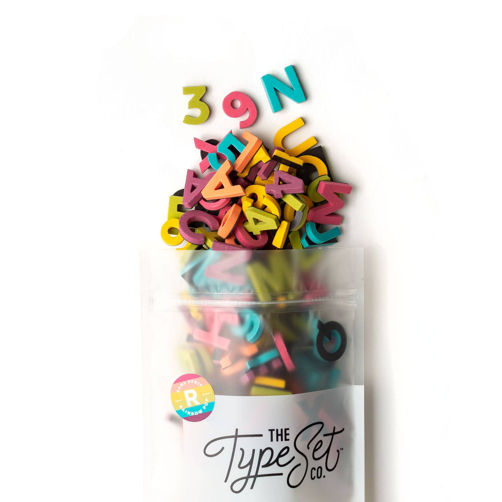 Rainbow 200pcs 1-inch Magnetic Letters: Rainbow Pop