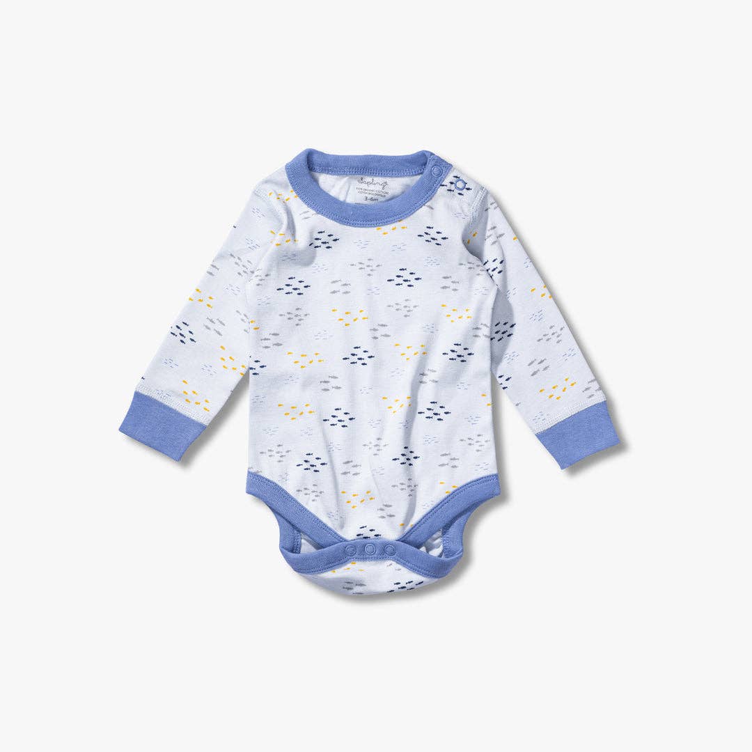Sardines Long Sleeve Baby Bodysuit