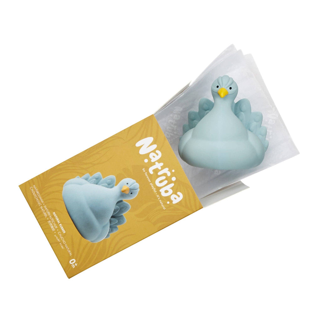 Natural rubber Bathtoy Peacock - Light Blue