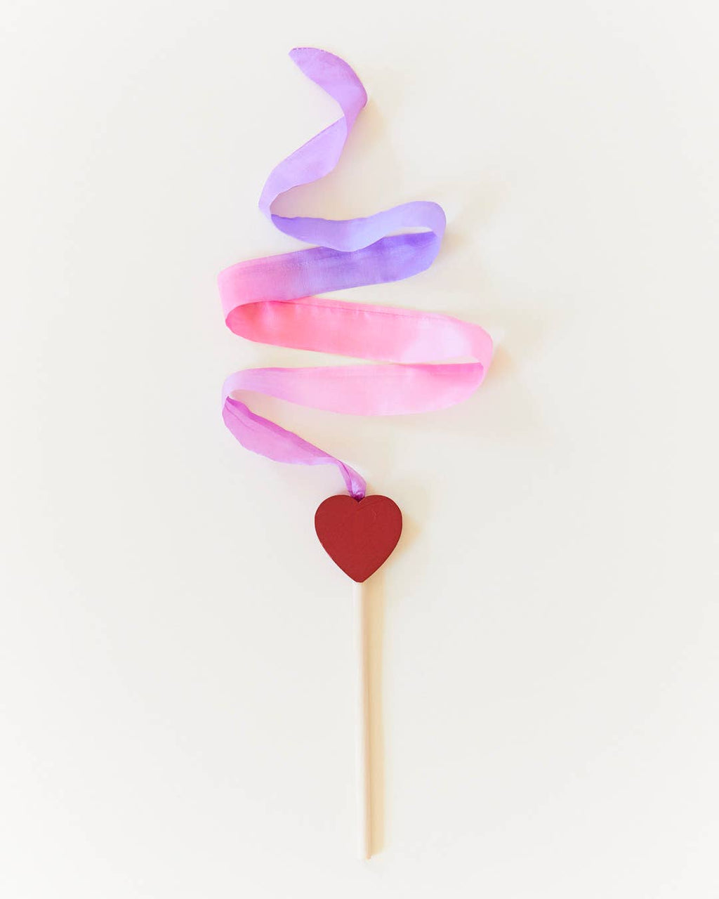 Silk & Wood Wand for Dancing, Dress Up & Pretend Play - Heart