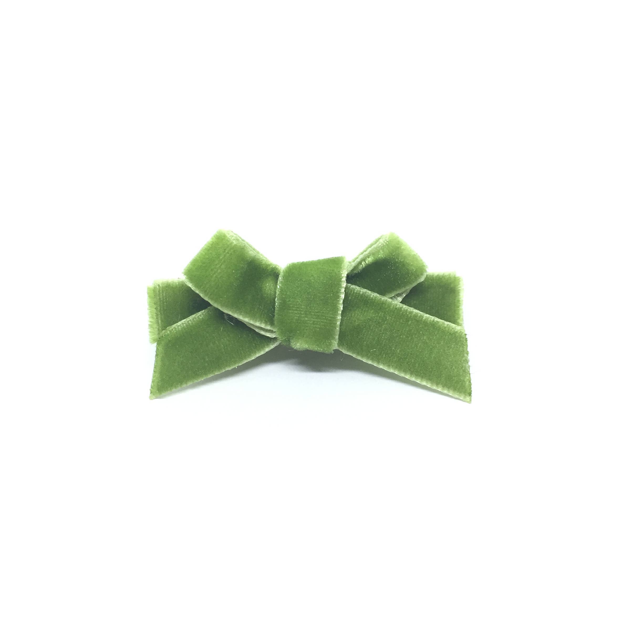 Parrot Green Velvet Mini Hair Bow