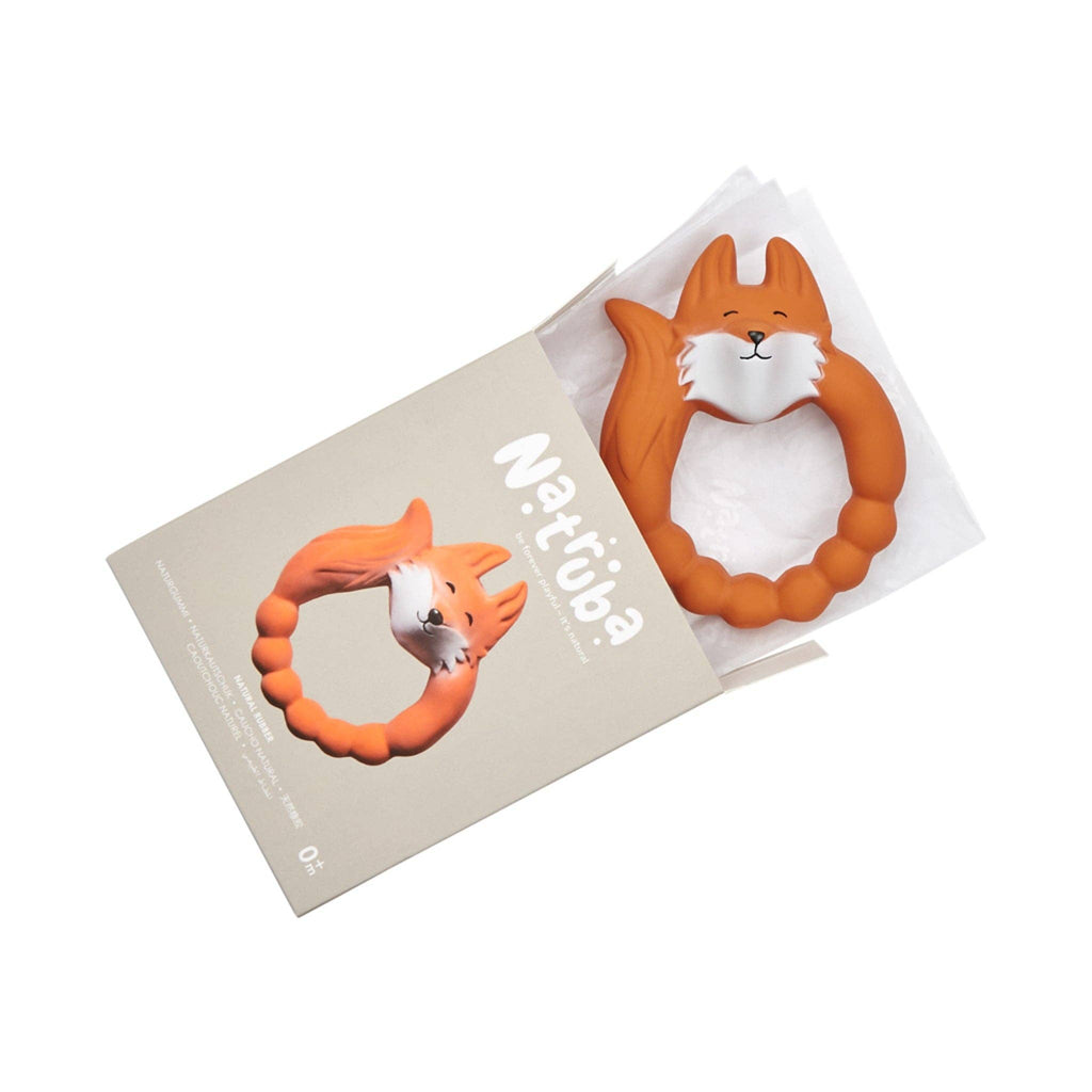 Natural rubber Teether Fox - Orange