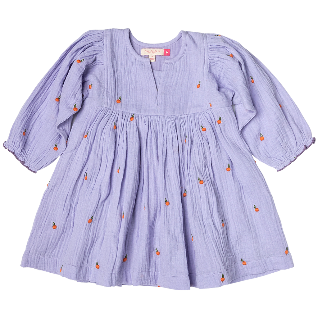 Girls Ava Bella Dress - Lavender Oranges