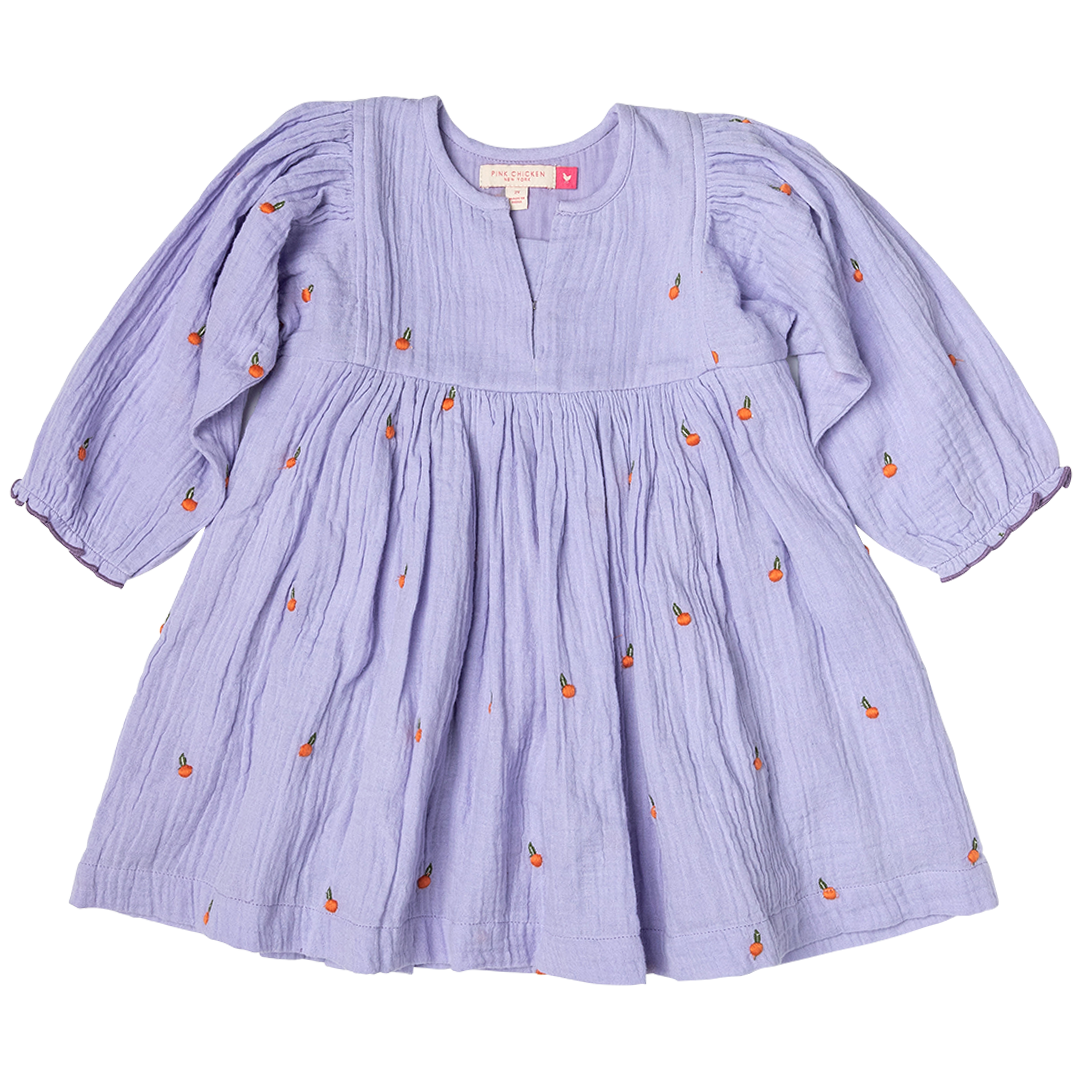 Girls Ava Bella Dress - Lavender Oranges