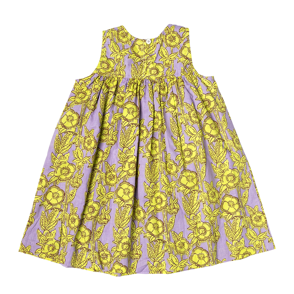 Girls Courtney Dress - Lavender Stem Floral