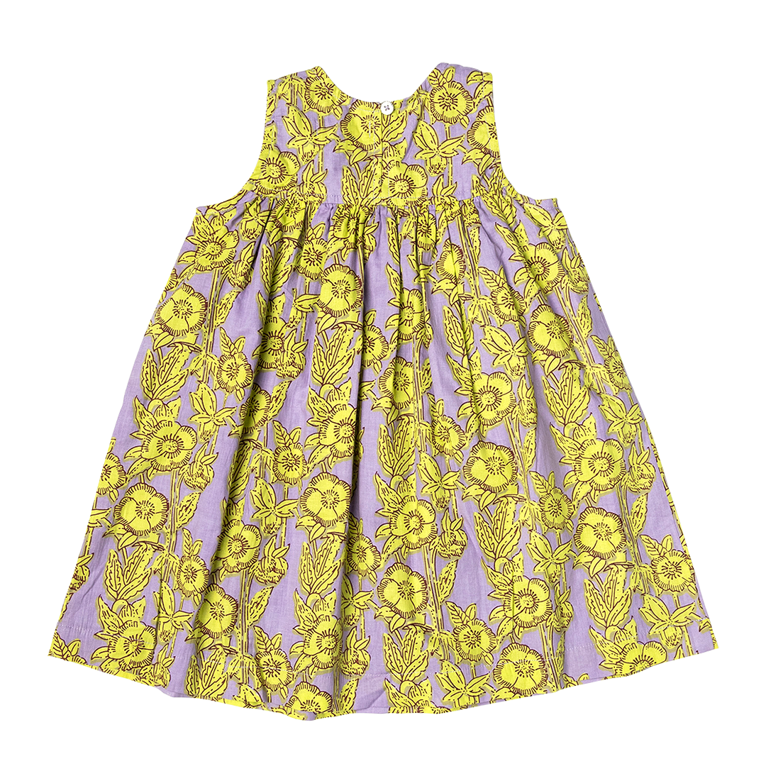 Girls Courtney Dress - Lavender Stem Floral