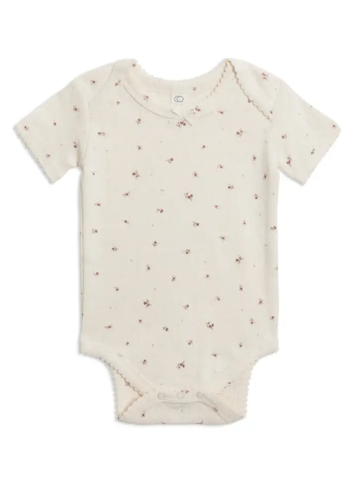 Josie Pointelle Short Sleeve Bodysuit - Vida Floral